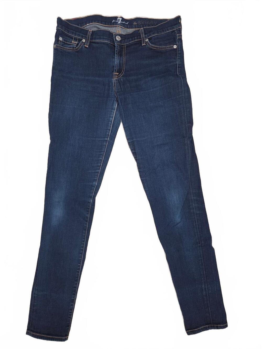 7 For All Mankind The Skinny Dark Wash Denim Jeans Womens Size 30